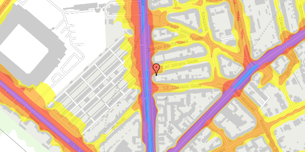 Trafikstøjkort på Østerbrogade 98, 2100 København Ø