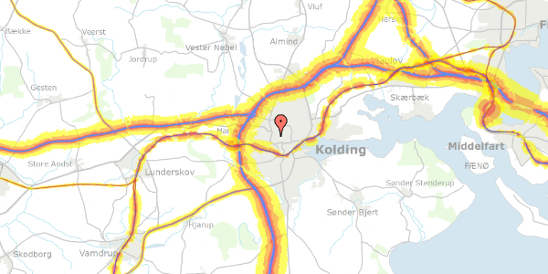 Trafikstøjkort på Dyrehavevej 181, 6000 Kolding