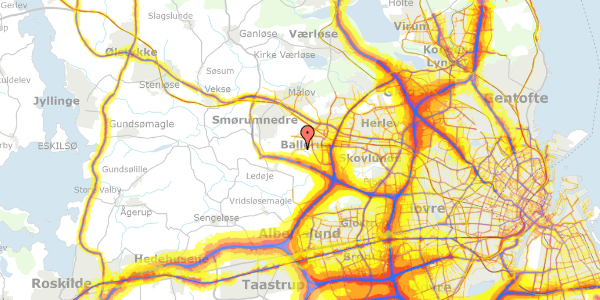 Trafikstøjkort på Hyldebær Alle 25, 2750 Ballerup
