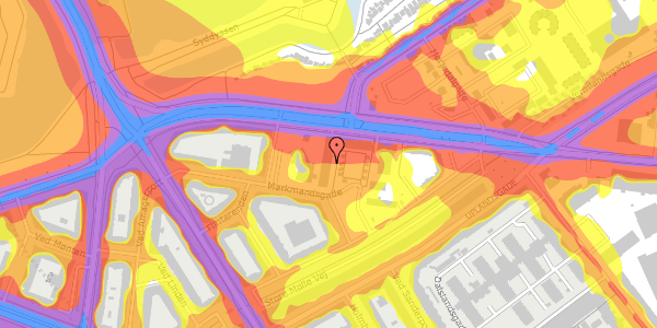 Trafikstøjkort på Markmandsgade 19, 2. th, 2300 København S