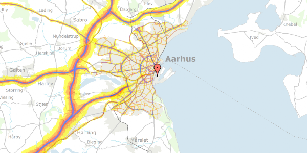 Trafikstøjkort på Jægergårdsgade 156L, st. 6, 8000 Aarhus C