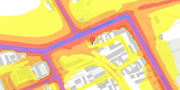 Trafikstøjkort på Yderlandsvej 1, 1. tv, 2300 København S