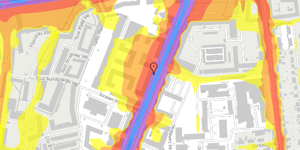 Trafikstøjkort på Gammel Køge Landevej 22R, 3. th, 2500 Valby