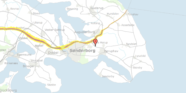 Trafikstøjkort på Mommarkvej 80, 6400 Sønderborg