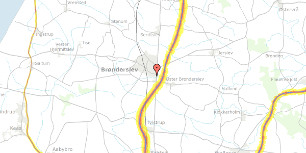 Trafikstøjkort på Maltvej 16, 9700 Brønderslev