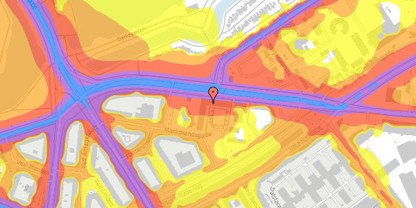 Trafikstøjkort på Markmandsgade 23, 1. th, 2300 København S