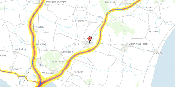 Trafikstøjkort på Hjallerup Centret 18, 9320 Hjallerup