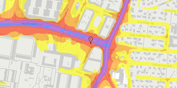 Trafikstøjkort på Peder Lykkes Vej 57C, 2300 København S