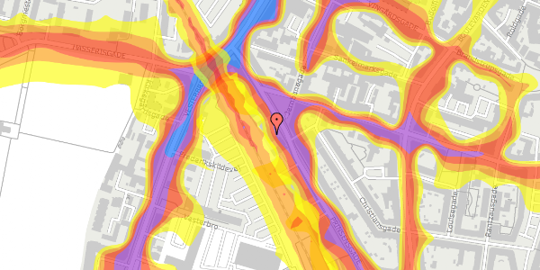 Trafikstøjkort på Prinsensgade 31, 4. th, 9000 Aalborg