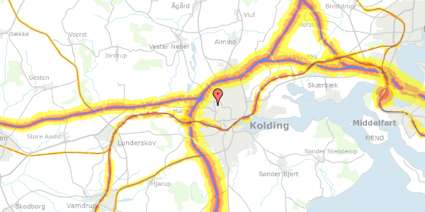 Trafikstøjkort på Mønten 3, 6000 Kolding