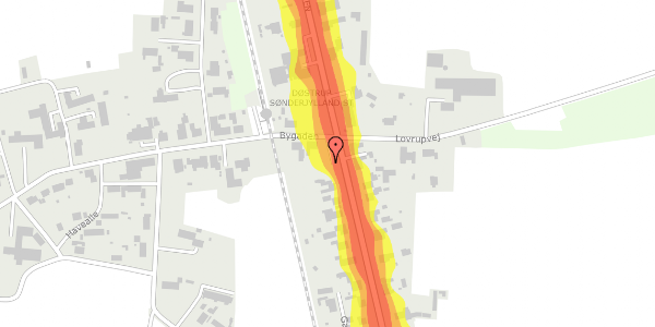 Trafikstøjkort på Landevejen 28, 6780 Skærbæk