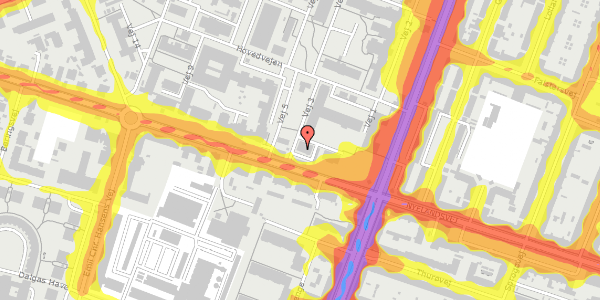 Trafikstøjkort på Vej 3 2, 2000 Frederiksberg