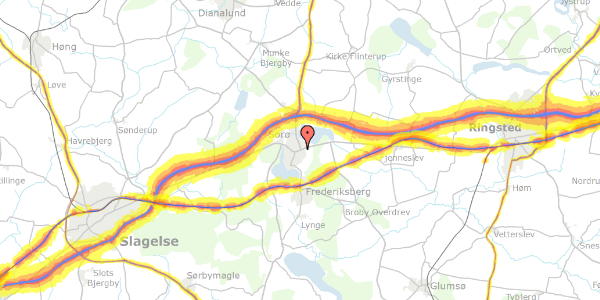 Trafikstøjkort på Ringstedvej 26, 4180 Sorø