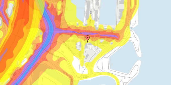 Trafikstøjkort på Forbindelsesvej 12, 1. th, 2100 København Ø