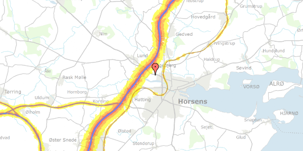 Trafikstøjkort på Normandshave 14, 8700 Horsens