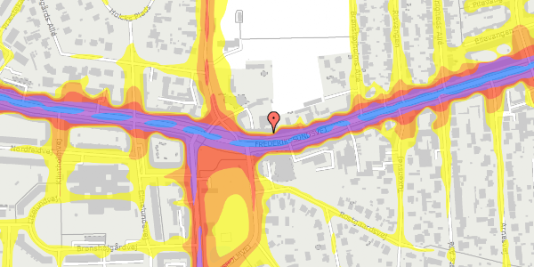 Trafikstøjkort på Frederikssundsvej 154B, 2700 Brønshøj