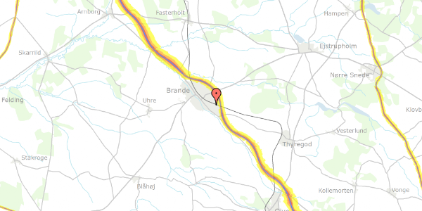 Trafikstøjkort på Fyrrevænget 4, 7330 Brande