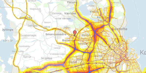 Trafikstøjkort på Skolehaven 12A, 2750 Ballerup