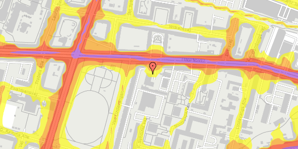 Trafikstøjkort på Finsensvej 39A, 2000 Frederiksberg