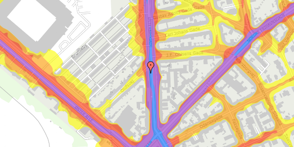 Trafikstøjkort på Østerbrogade 49A, 2100 København Ø