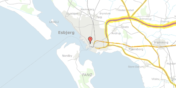 Trafikstøjkort på Willemoesgade 35, 6700 Esbjerg
