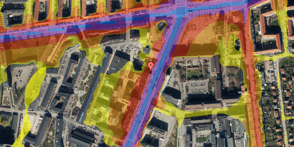 Trafikstøjkort på Gammel Køge Landevej 20A, 4. 6, 2500 Valby