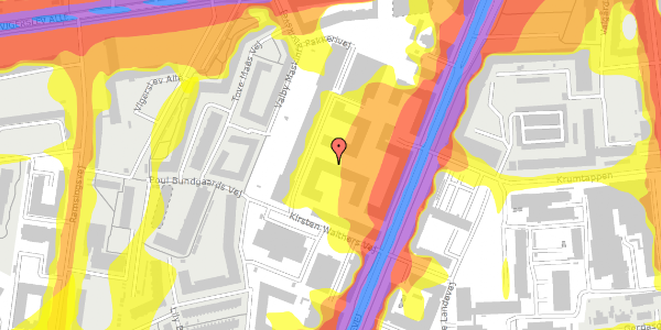 Trafikstøjkort på Montagehalsvej 10, 1. th, 2500 Valby