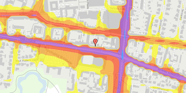 Trafikstøjkort på Smallegade 10, 2000 Frederiksberg