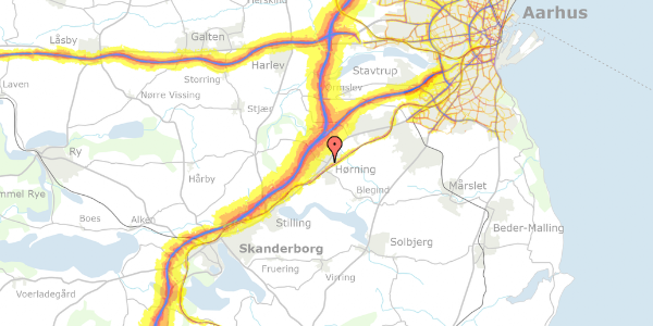 Trafikstøjkort på Damager 10, 2. 2, 8362 Hørning