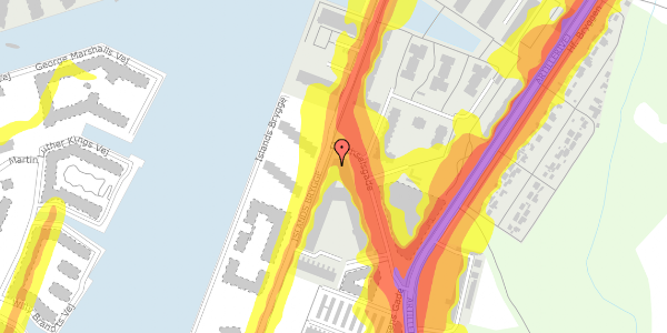 Trafikstøjkort på Islands Brygge 79A, 3. 7, 2300 København S