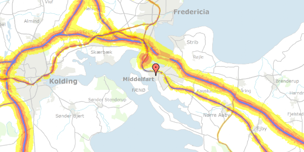 Trafikstøjkort på Fænøsund Haven 3, 5500 Middelfart