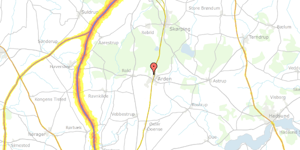 Trafikstøjkort på Hesselholt Skovhuse 61, 9510 Arden