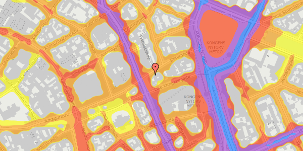 Trafikstøjkort på Østergade 21, 1. , 1100 København K