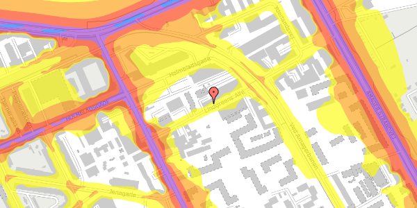 Trafikstøjkort på Lindgreens Allé 7, 2. th, 2300 København S