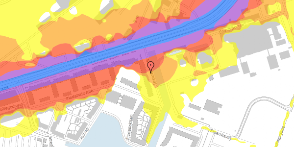 Trafikstøjkort på Belvederekaj 8, 4. th, 2450 København SV