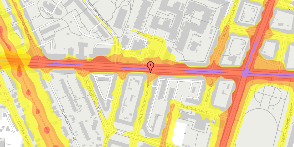 Trafikstøjkort på Finsensvej 53, 2000 Frederiksberg