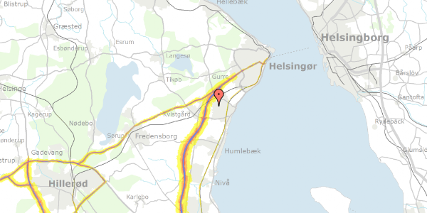 Trafikstøjkort på Højvangen 10, 3060 Espergærde