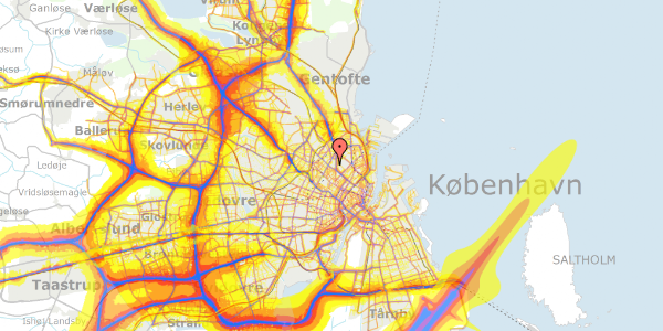 Trafikstøjkort på Ole Maaløes Vej 5, 3. , 2200 København N