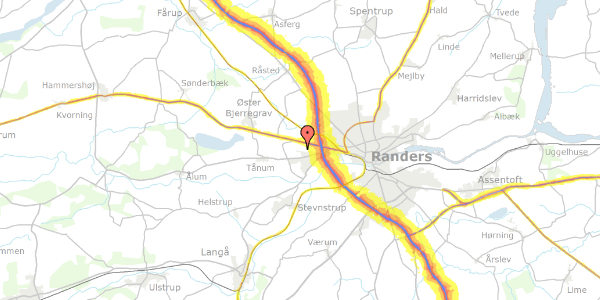 Trafikstøjkort på Kromvej 21, 8920 Randers NV