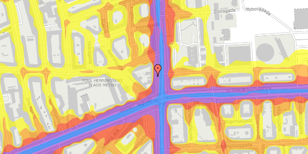 Trafikstøjkort på Østerbrogade 103, 2100 København Ø