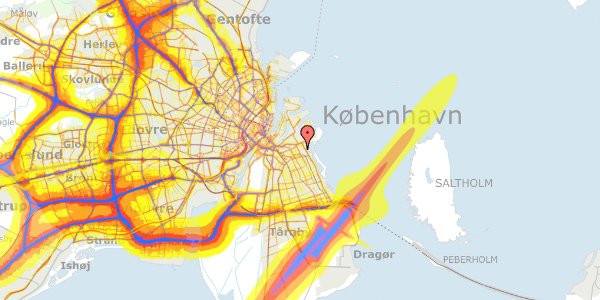 Trafikstøjkort på Strandlodsvej 11N, 2300 København S