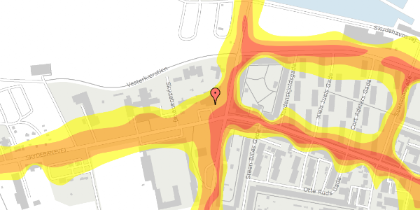 Trafikstøjkort på Skydebanevej 2, 9000 Aalborg