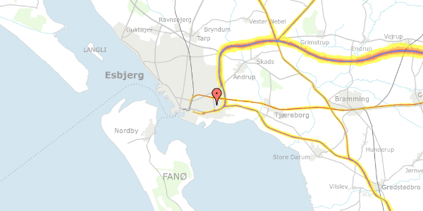 Trafikstøjkort på Sønderengen 40, 6700 Esbjerg