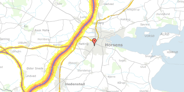 Trafikstøjkort på Torstedalle 71A, 8700 Horsens