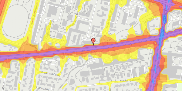 Trafikstøjkort på Peter Bangs Vej 24, st. , 2000 Frederiksberg