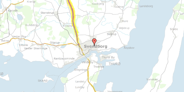 Trafikstøjkort på Hesteskoen 44, 5700 Svendborg