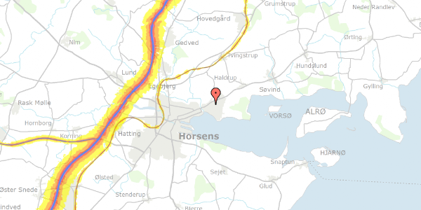 Trafikstøjkort på Bygaden 12C, 8700 Horsens