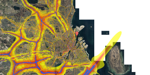 Trafikstøjkort på Dampfærgevej 10, 5. th, 2100 København Ø