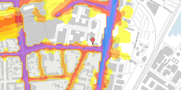 Trafikstøjkort på Frederiks Plads 22, st. , 8000 Aarhus C