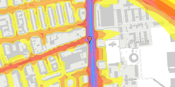 Trafikstøjkort på Østerbrogade 137, 2100 København Ø